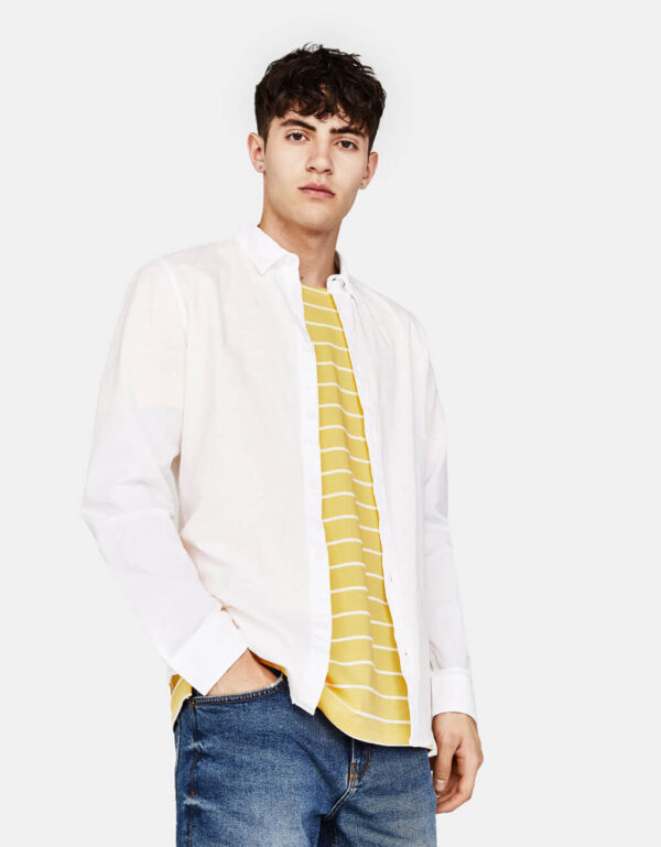 Herren Slim-Fit-Hemd in Weiß - Klassisches Langarmhemd