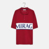 T-Shirt Polo Bershka Front Illustration bordeaux con grafica MIRAGE bianca