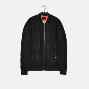 Black Coat Bomber Bershka MA-1 nero con fodera interna arancione