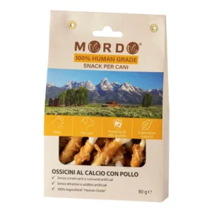 mordo ossicini cane pollo calcio avvolti in carne essiccata 80g